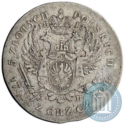Фото 5 злотых 1817 года IB 