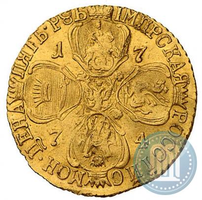 Picture 5 roubles 1774 year СПБ 