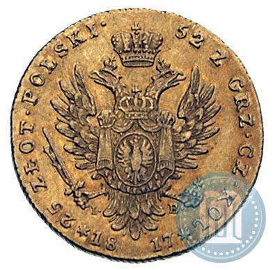 Фото 25 злотых 1817 года IB 