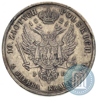 Picture 10 złotych 1821 year IB 