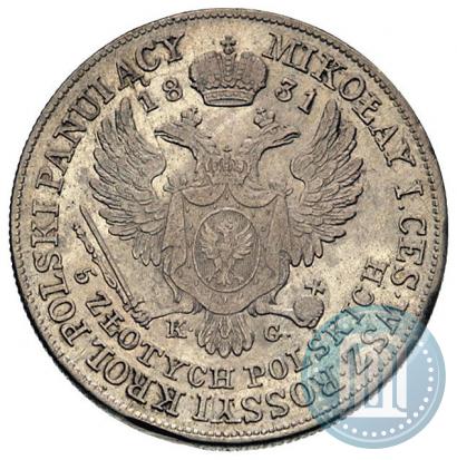 Picture 5 złotych 1831 year KG 