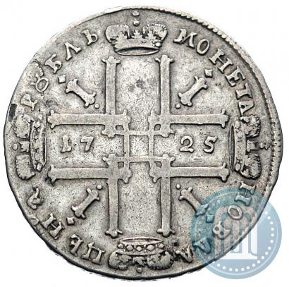 Фото 1 рубль 1725 года  "Портрет в античных доспехах"