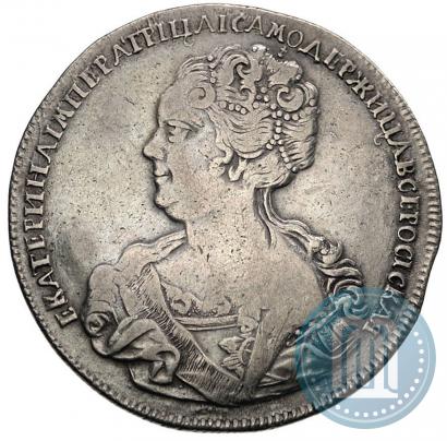 Фото 1 рубль 1725 года СПБ "Петербургский тип, портрет влево"