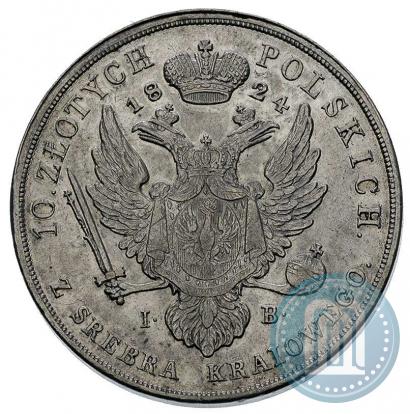Picture 10 złotych 1824 year IB 