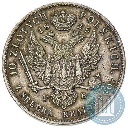 Фото 10 злотых 1825 года IB 