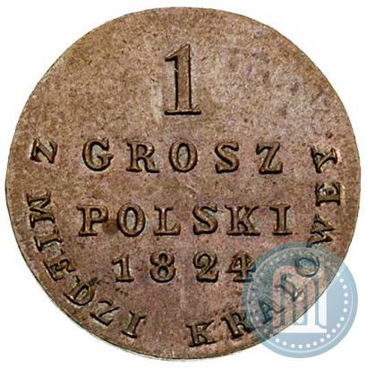 Picture 1 grosz 1824 year IB "Z MIEDZI KRAIOWEY"