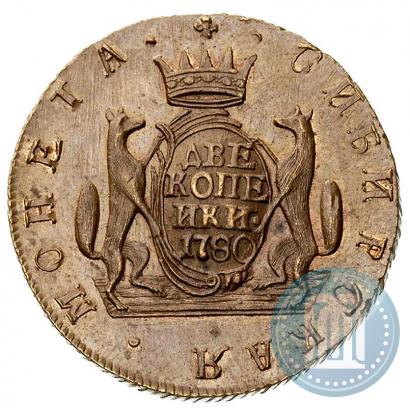 Фото 2 копейки 1780 года КМ 