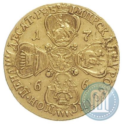 Picture 10 roubles 1766 year СПБ 
