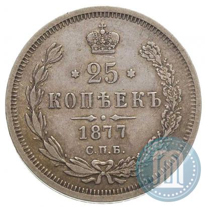 Фото 25 копеек 1877 года СПБ-НІ 