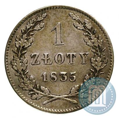 Picture 1 złoty 1835 year  "Free city of Kraków"