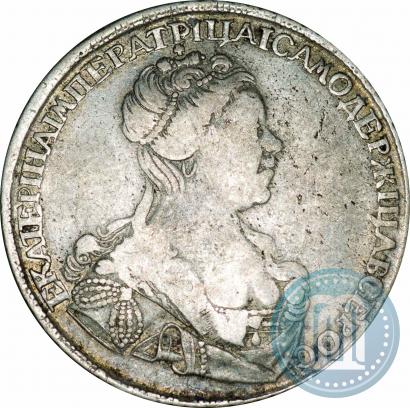 Фото Полтина 1727 года СПБ "Петербургский тип, портрет вправо"