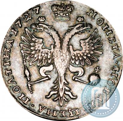 Picture Poltina 1727 year  "Moscow type, portrait turned to the right"