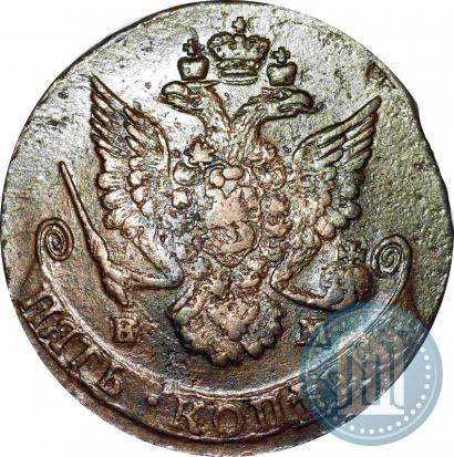 Picture 5 kopecks 1785 year ЕМ 