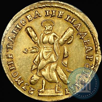 Picture 2 roubles 1723 year  "Portrait in armour"