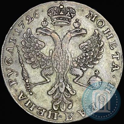 Фото 1 рубль 1726 года  "Московский тип, портрет влево"