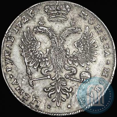 Фото 1 рубль 1726 года  "Московский тип, портрет вправо"