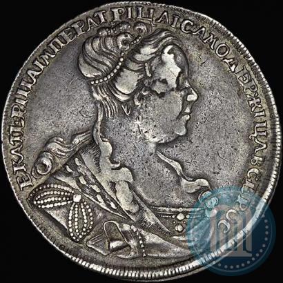 Picture 1 rouble 1727 year СПБ "Petersburg type, portrait turned to the right"