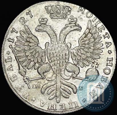 Фото 1 рубль 1727 года СПБ "Петербургский тип, портрет вправо"