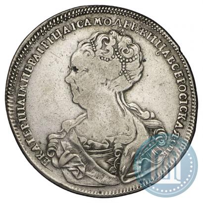 Picture 1 rouble 1725 year СПБ "Petersburg type, portrait turned to the left"