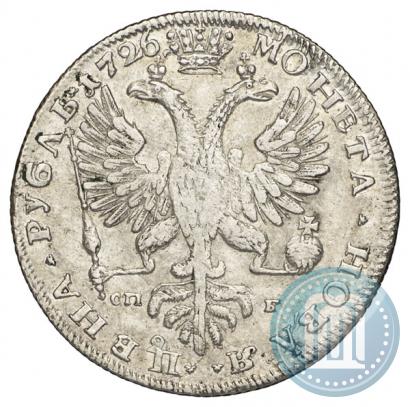 Picture 1 rouble 1726 year СПБ "Petersburg type, portrait turned to the left"