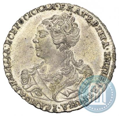 Фото Полтина 1726 года  "Московский тип, портрет влево"