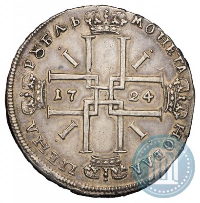 Фото 1 рубль 1724 года OK "Портрет в античных доспехах"