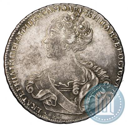 Фото 1 рубль 1725 года СПБ "Петербургский тип, портрет влево"