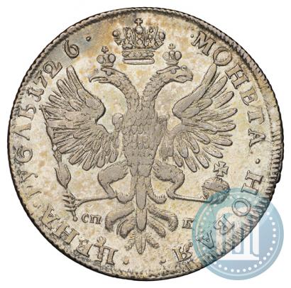 Фото 1 рубль 1726 года СПБ "Петербургский тип, портрет влево"