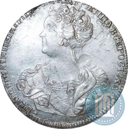 Picture 1 rouble 1725 year СПБ "Petersburg type, portrait turned to the left"