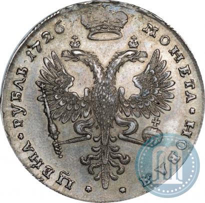 Фото 1 рубль 1726 года  "Московский тип, портрет вправо"