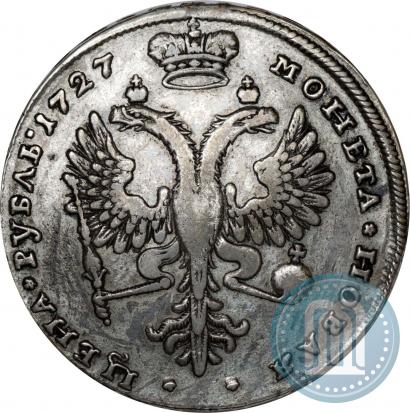 Фото 1 рубль 1727 года  "Московский тип, портрет вправо"