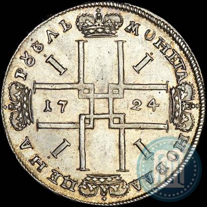 Фото 1 рубль 1724 года  "Портрет в античных доспехах"