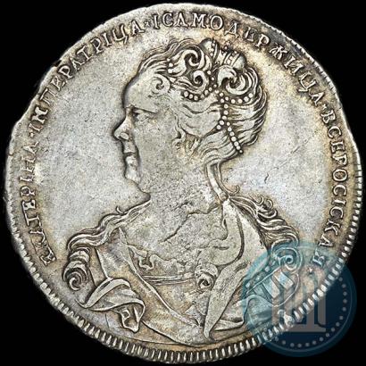 Picture 1 rouble 1725 year  "Petersburg type, portrait turned to the left"