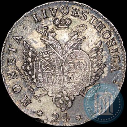 Picture 24 kopecks 1757 year  "For Livonia"