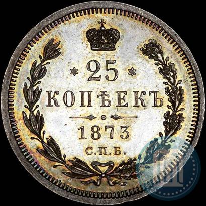 Фото 25 копеек 1873 года СПБ-НІ 