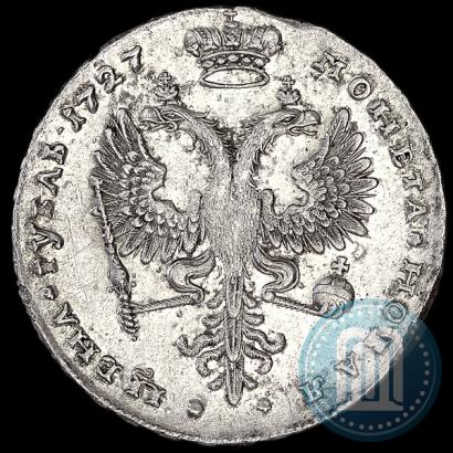 Фото 1 рубль 1727 года  "Московский тип, портрет вправо"