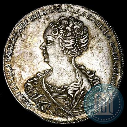 Фото 1 рубль 1725 года СПБ "Петербургский тип, портрет влево"
