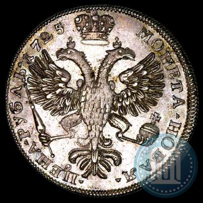 Фото 1 рубль 1725 года СПБ "Петербургский тип, портрет влево"