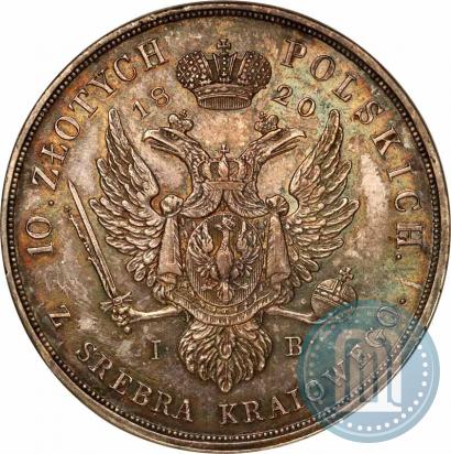 Фото 10 злотых 1820 года IB 