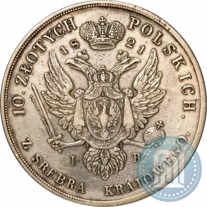 Picture 10 złotych 1821 year IB 