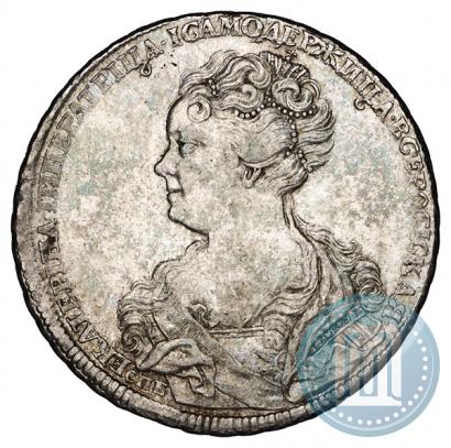 Фото 1 рубль 1725 года СПБ "Петербургский тип, портрет влево"