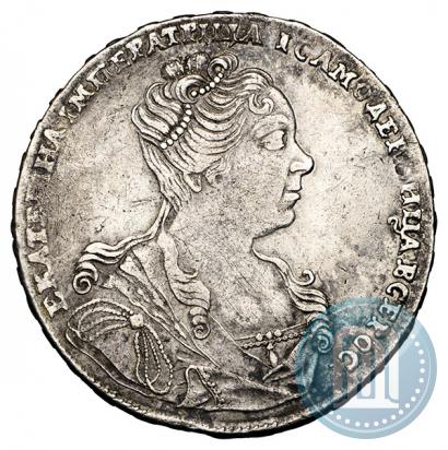 Picture 1 rouble 1727 year  "Moscow type, portrait turned to the right"