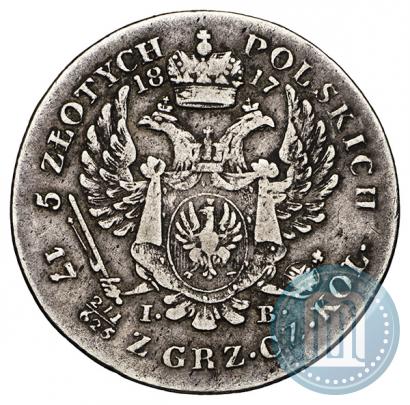 Фото 5 злотых 1817 года IB 