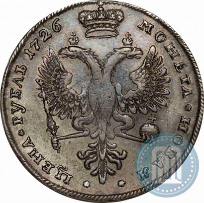 Фото 1 рубль 1726 года  "Московский тип, портрет вправо"