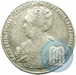 Фото 1 рубль 1725 года СПБ "Петербургский тип, портрет влево"