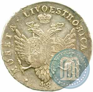 Picture 48 kopecks 1757 year  "For Livonia"