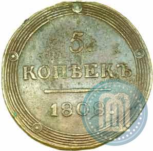 Picture 5 kopecks 1808 year КМ 