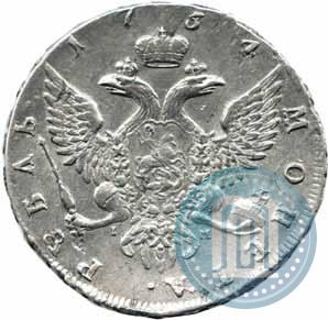 Фото 1 рубль 1754 года СПБ-IМ "Портрет работы Бенджамина Скотта"