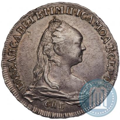 Picture 1 rouble 1757 year СПБ-ЯI "Portrait by J. Dassier"
