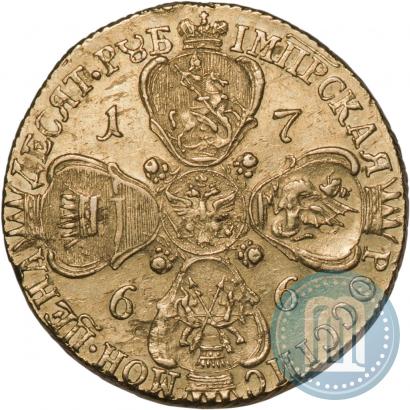 Фото 10 рублей 1766 года СПБ 